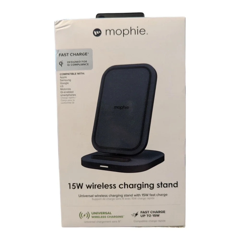 C5. Mophie 15 Watt Wireless Fast Charging Stand Qi certified Universal Charger‎